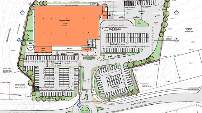 Site plan for a new Coles proposed for Palmwoods.