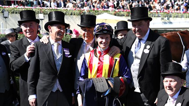 Chris Waller (second from left) has declared his intentions to return to Royal Ascot Picture: Ryan Pierse