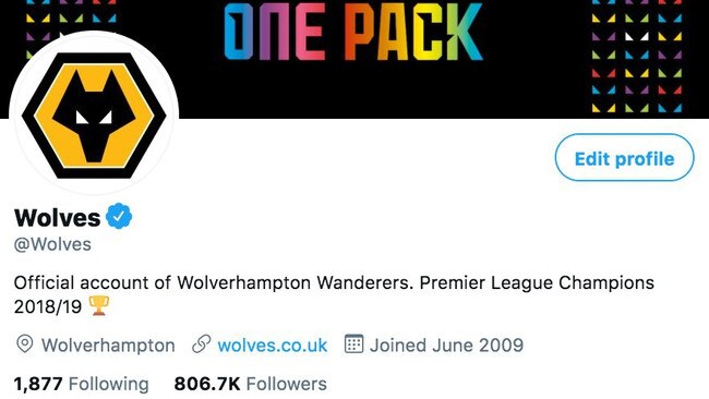 Wolverhampton claim the 2018-19 EPL title for themselves. Picture: Twitter