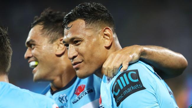 Karmichael Hunt and Israel Folau were teammates at the NSW Wartahs. Picture: Getty Images