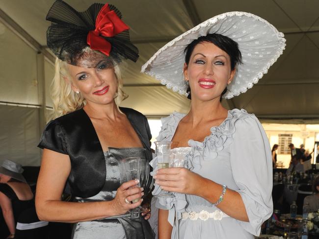 Kellie Dally-Watkins and Rebecca Saly at the 2011Townsville Ladies Day Races held at the Cluden Race Track