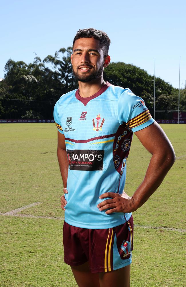 Captain Anton Whaiapu Keebra Park SHS, Langer Trophy rugby league launch, Red Hill. Picture: Liam Kidston