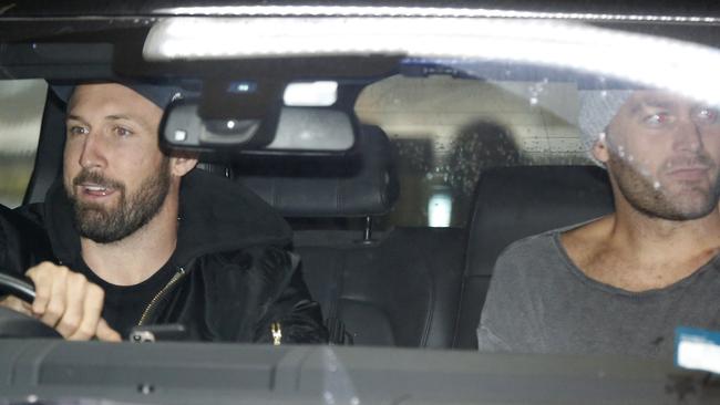 Cale Hooker and Tom Bellchambers arrive at Marvel. Picture: Getty Images