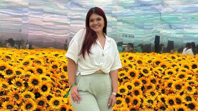 Xanthia Efthymiou is a 22-year-old Gold Coast content creator who spreads awareness about her chronic condition lipoedema. Picture: Instagram / Xanthia Efthymiou