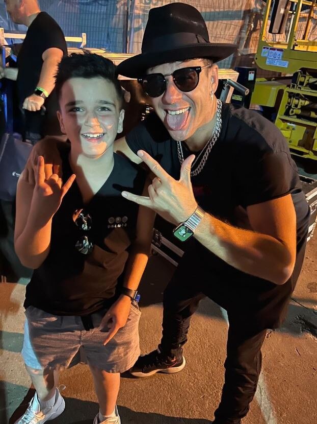 Valentino Volpe with his musical idol DJ Timmy Trumpet. (Picture: Instagram)