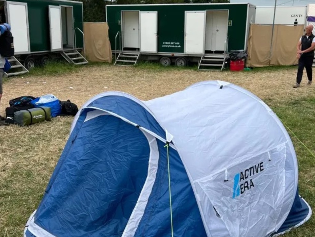 Cruz Beckham's tent at Glastonbury. Picture: Supplied