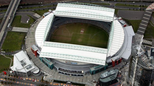 An aerial view of the Etihad Stadium in the Docklands area of Melbourne.