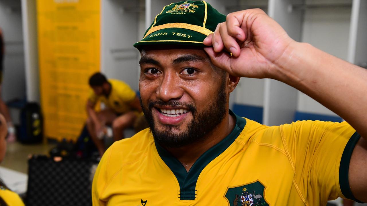 Australia's Sekope Kepu in his 100th Test cap. Photo: Stuart Walmsley/Rugby AU Media