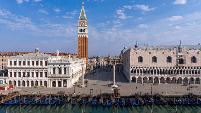 St Mark's Square and the Doges Palace at the height of the pandemic. Picture: AFP