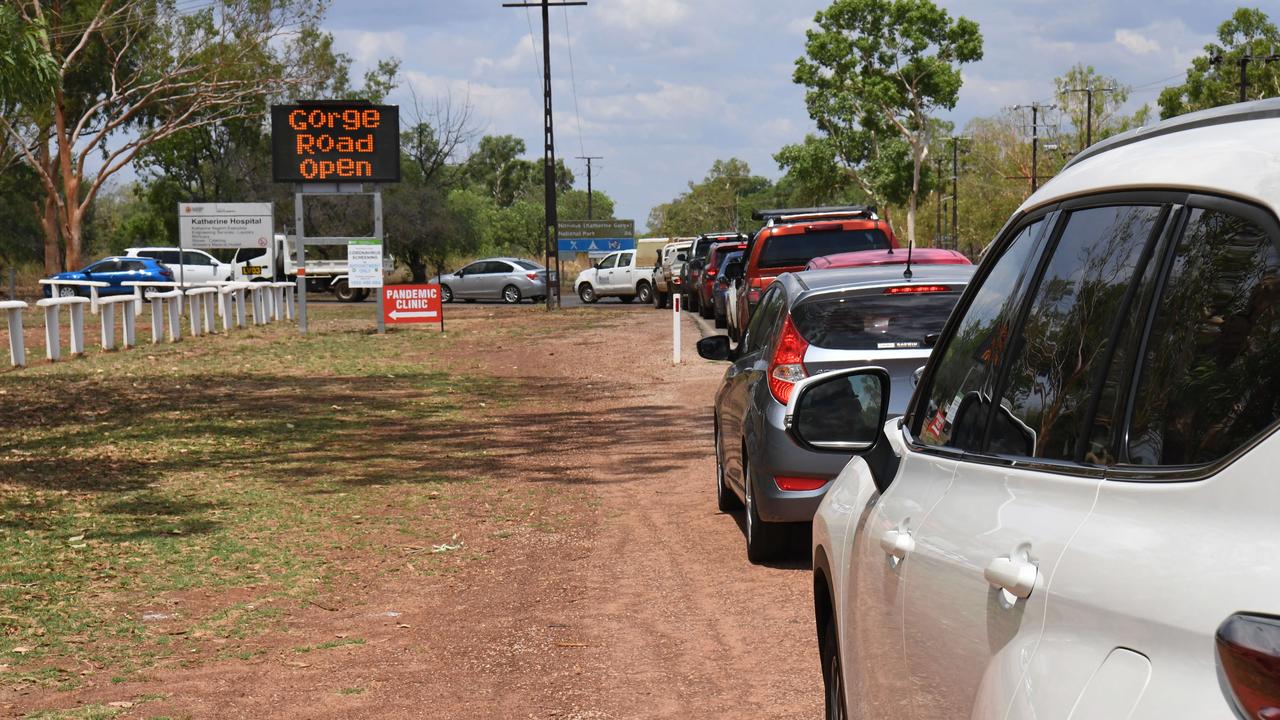 People getting covid-19 tests at Katherine Hospital. Picture: Amanda Parkinson