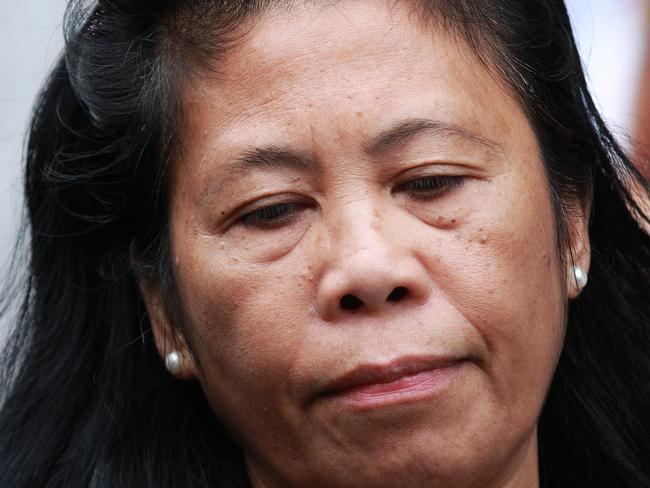 Merzabeth Tagpo Wright during a media conference after Gable Tostee was found not guilty of murdering her daughter, Warriena Wright. Photo: Claudia Baxter