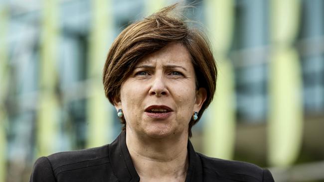 Royal Children's Hospital CEO Bernadette McDonald speaks to the media. Picture: Getty