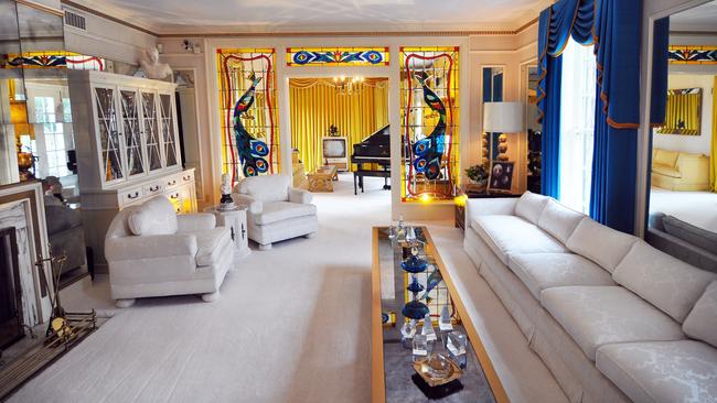 Living room of Elvis Presley's Graceland home. Picture: Memphis Travel