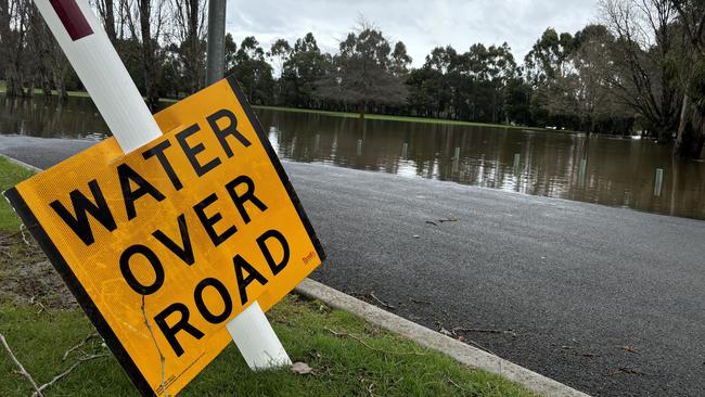 Flooding at Bells Parade at Latrobe. Picture: Simon McGuire.