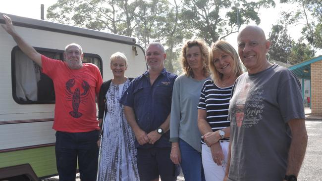 Tony Reiman (left) was displaced after the New Year's Eve bushfire destroyed his caravan. Now he has new home courtesy of Rotary.