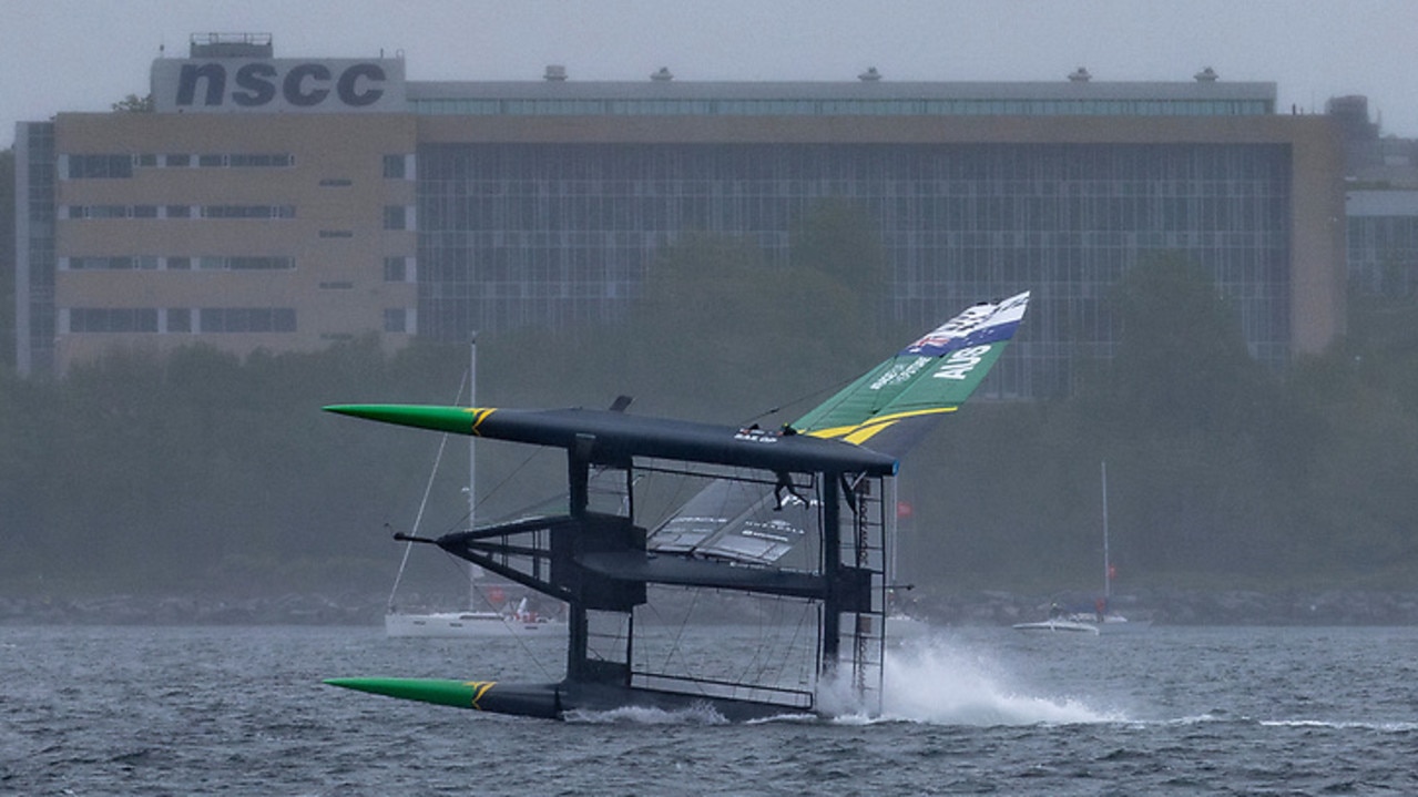 You can’t park there, guys. Photo: Katelyn Mulcahy/SailGP.