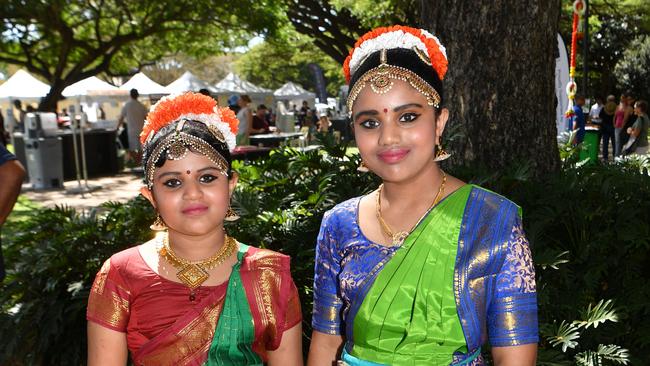 India Fest at Riverway. Jiya Jinnyjose, 11, and Jeona Jinnyjose, 9. Picture: Evan Morgan