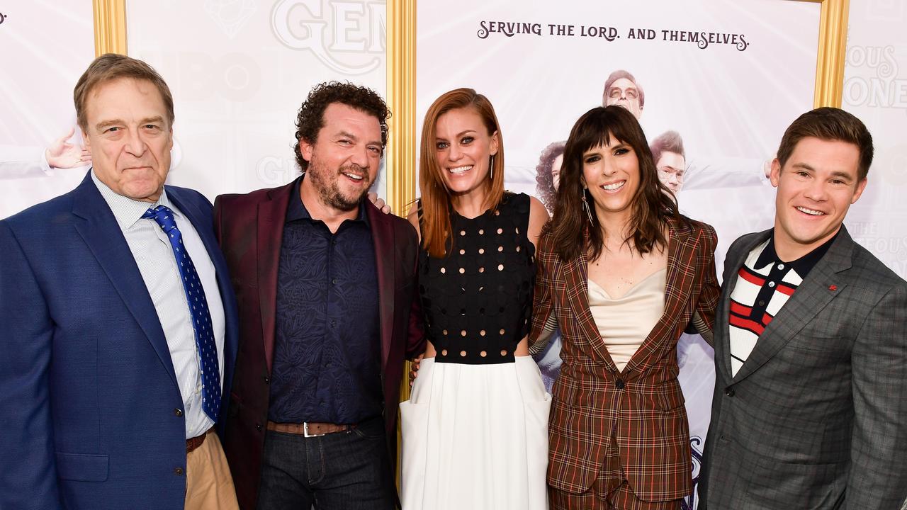 From left to right: John Goodman, Danny McBride, Cassidy Freeman, Edi Patterson and Adam Devine. Picture: Matt Winkelmeyer/Getty Images