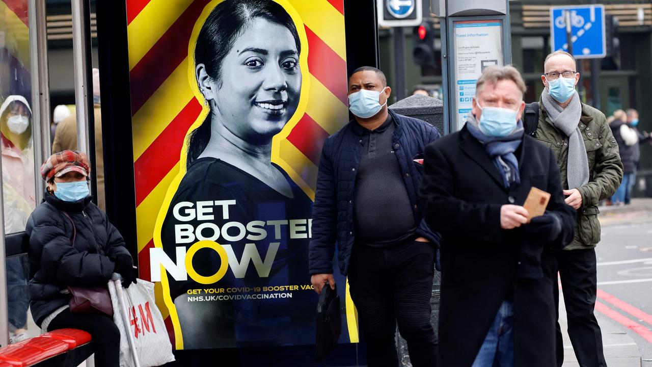 The UK government is heavily promoting booster shots in the hope of curbing the spread of Omicron. Picture: AFP