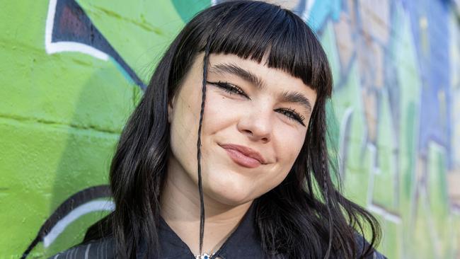 Alt-pop singer NZ singer Benee in Sydney promoting newly released single Green Honda ahead of her Aussie tour. Picture: Jeff Williamson