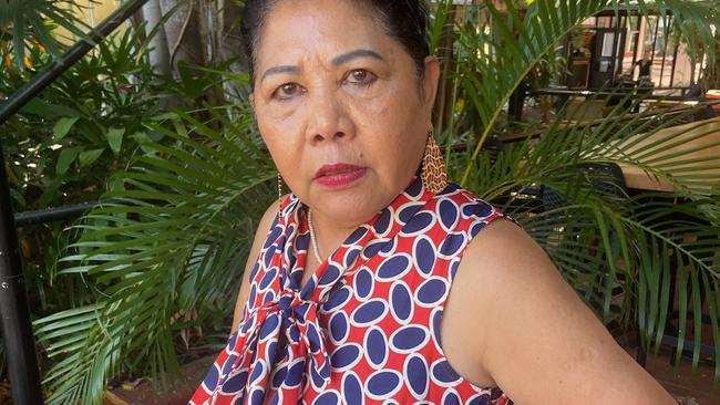 Councillor Amye Un in August last year, when she was issued a trespass notice prohibiting her from attending City of Darwin meetings in person. Picture: File