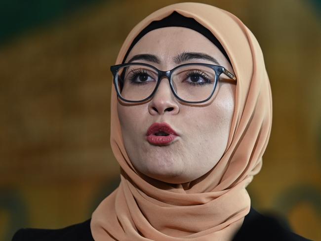 Fatima Payman is the unofficial member for Gaza. Picture: NewsWire/ Martin Ollman