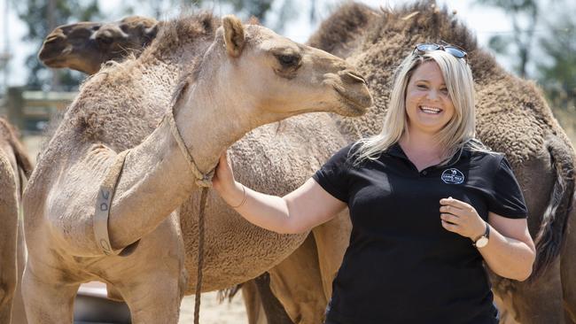 NEWS: CAMEL MILKThe camel milk/dairy industry is in a good position at the moment, expecting a big year of growth. Megan Williams runs Camel Milk Co Australia at Kyabram. Pictured: Megan Williams with her Camels PICTURE: ZOE PHILLIPS