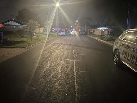 There was a heavy police presence on the Salisbury Downs street late Wednesday. Picture: Riley Walter