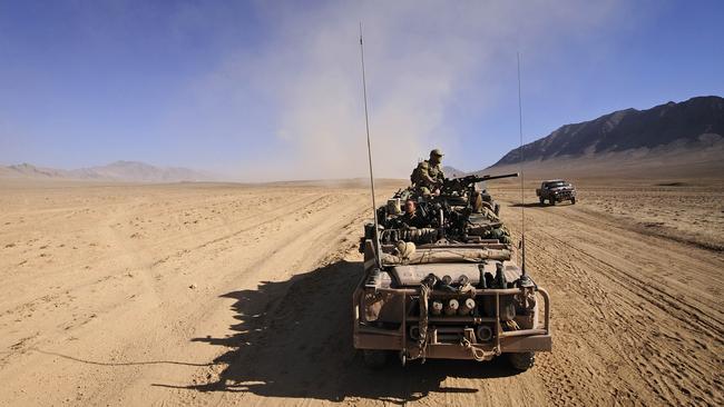 Australian Army Special Operations Task Group SAS soldiers land in a US Army Black Hawk helicopter at Tarin Kowt in Afghanistan. Picture: Department of Defence