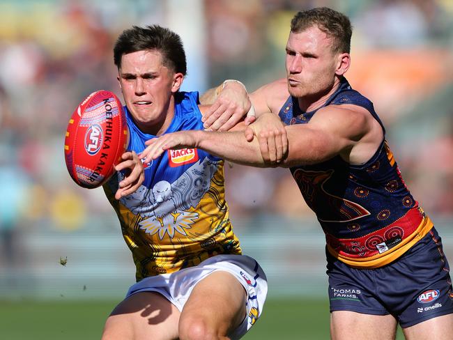 West Coast stuck with Adelaide for a portion of the contest. Picture: Getty Images