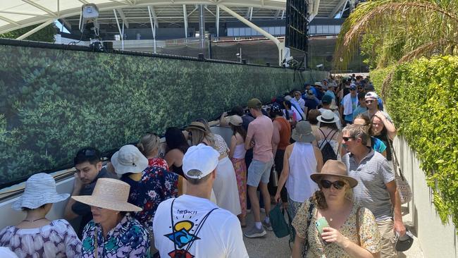 Fans trying to get a glimpse of Novak Djokovic in Adelaide.