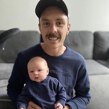 Jake Lever and his baby Jace. Picture: Instagram