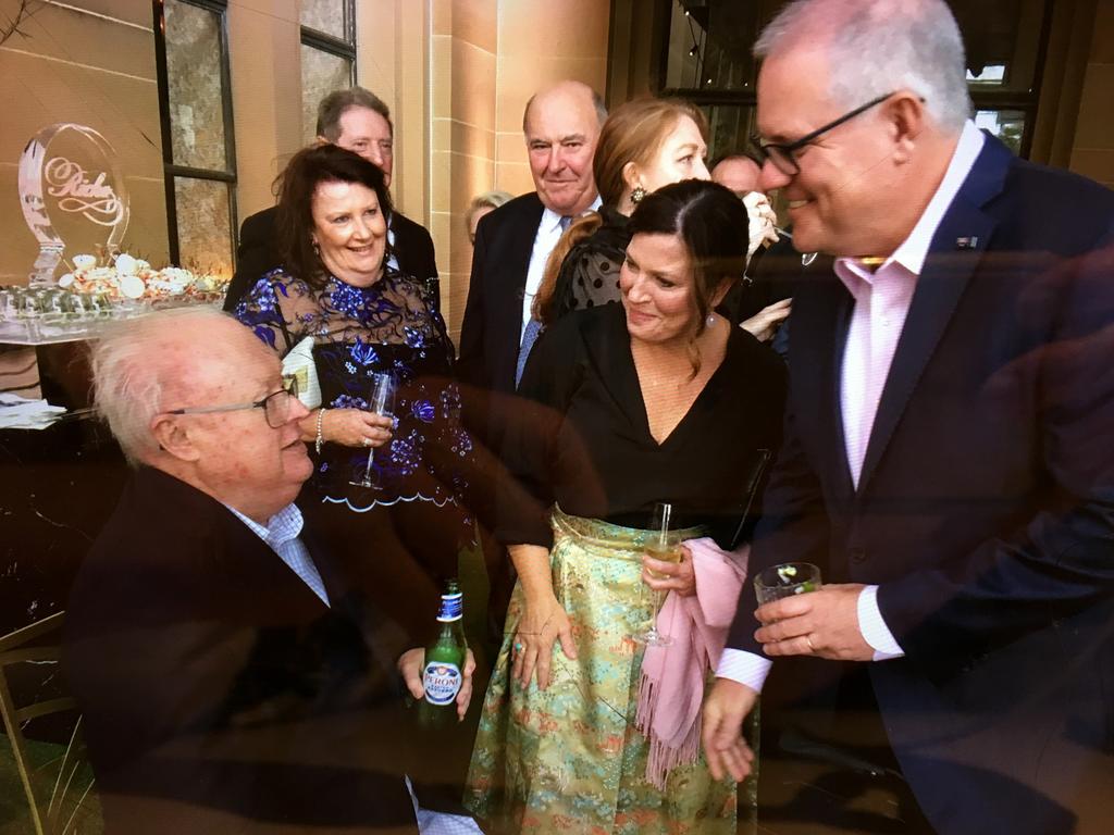 Graham Richardson chats with Jenny and Scott Morrison at his 70th Birthday soiree at the weekend.