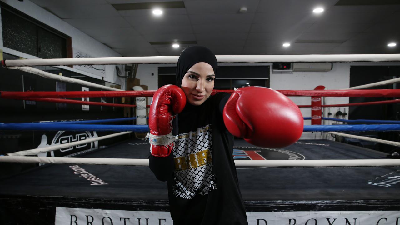 Tina Rahimi will be the first female Muslim woman boxer to compete at the Commonwealth Games. Picture: Britta Campion / The Australian