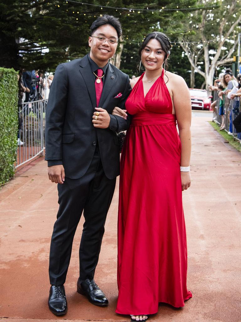 Daryll Quijas and partner Gillian Pamalaran at St Mary's College formal at Picnic Point, Friday, March 24, 2023. Picture: Kevin Farmer