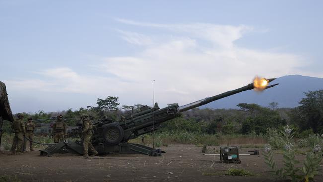 Australian Army soldiers from 4th Regiment, Royal Australian Artillery fire the M777 Howitzer during a live-fire fire mission on Exercise Keris Woomera 2024 in Indonesia. PHOTO: LCPL Riley Blennerhassett