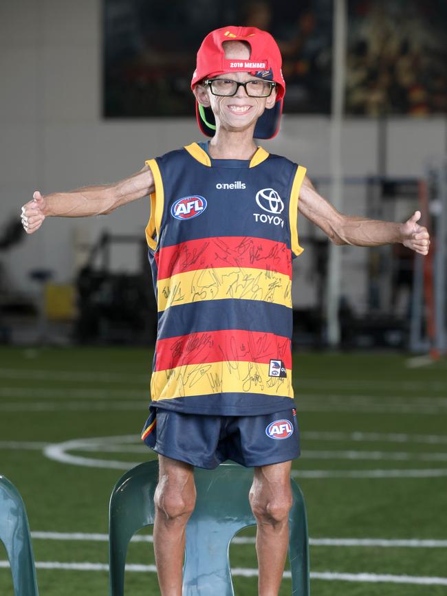 Enzo Cornejo shows off his signed guernsey. Picture: Dean Martin