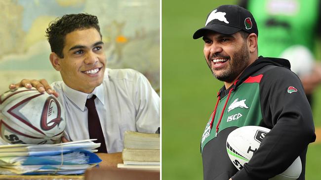 Inglis is pictured on the left at Wavell High School almost 20 years ago at the age of 17.