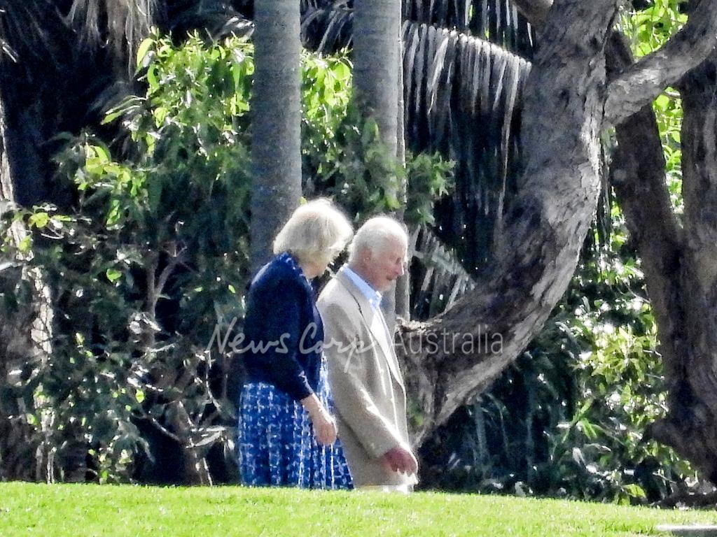 King Charles and Queen Camilla walking around Admiralty House. Picture: Julian Andrews/Sunday Telegraph/News Corp