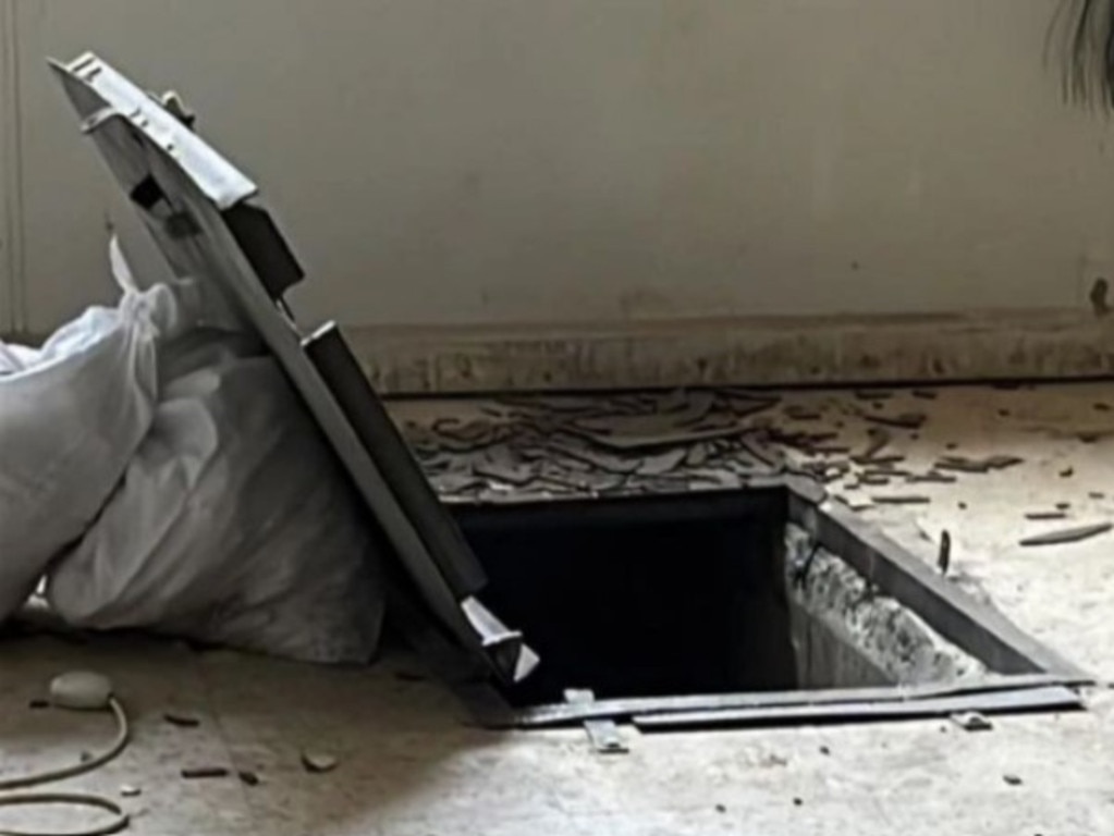 An image from the Israeli Defense Forces purportedly showing an underground 'terror route' used by members of Hamas.