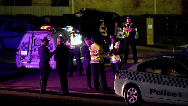 Police investigate the shooting. Picture: Mike Keating