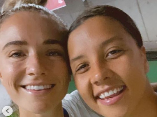 Sam Kerr with partner Kristie Mews. Picture: Instagram