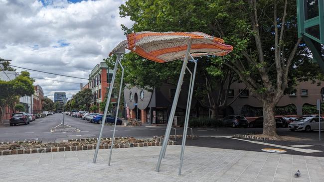 The flying jumpers form part of the artwork which cost Yarra Council nearly $200,000. Picture: Supplied