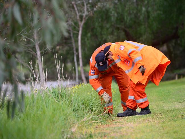 SES search the Maribyrnong River for any evidence of missing Avondale Heights woman Karen Ristevski. Picture: Eugene Hyland