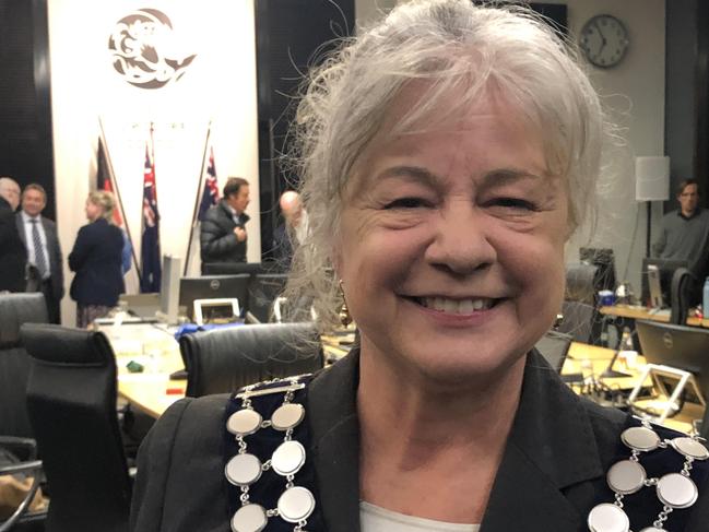 Sue Heins, a member of the Your Northern Beaches Independents team, has been voted in as the new mayor of the Northern Beaches at a special council meeting on Tuesday night. Picture: Jim O'Rourke