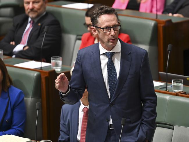 Assistant Treasurer Stephen Jones during Question Time at Parliament House in Canberra. Picture: NCA NewsWire / Martin Ollman