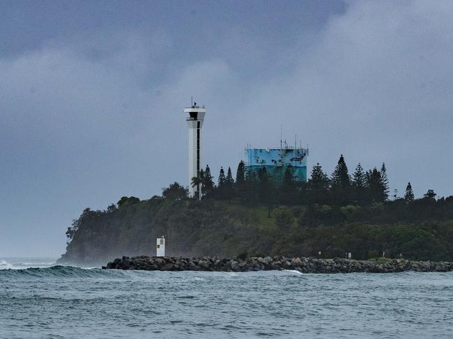 Stormy weather over Point Cartwright. Picture Lachie Millard