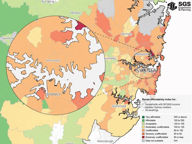 Sydney has long been Australia's most expensive place to rent, but things are declining even further.