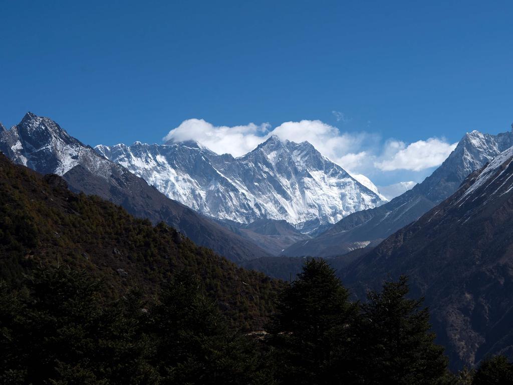 Mount Everest should be buzzing, but the Himalayan hill town of Khumjung is dead as coronavirus has shut down the mountain and threatened the livelihood of sherpas. Picture: PRAKASH MATHEMA / AFP.