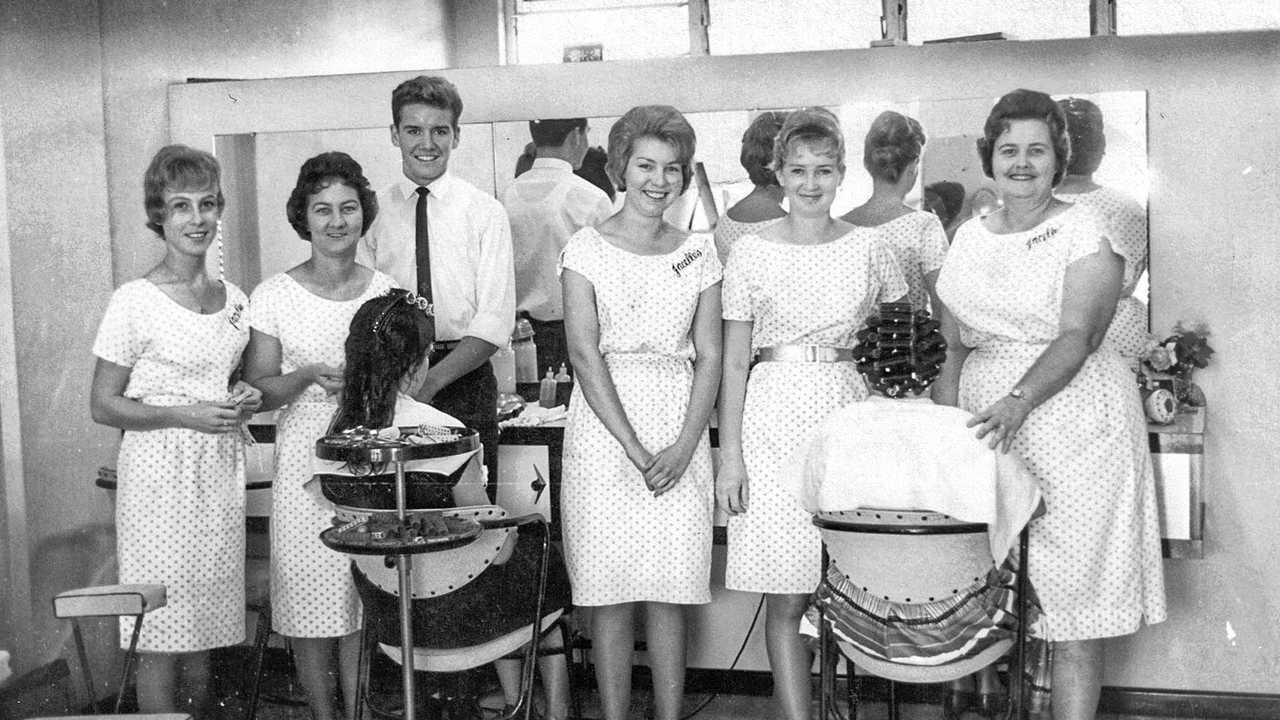 Gary Sawyer and team in his early salon days. Picture: Contributed